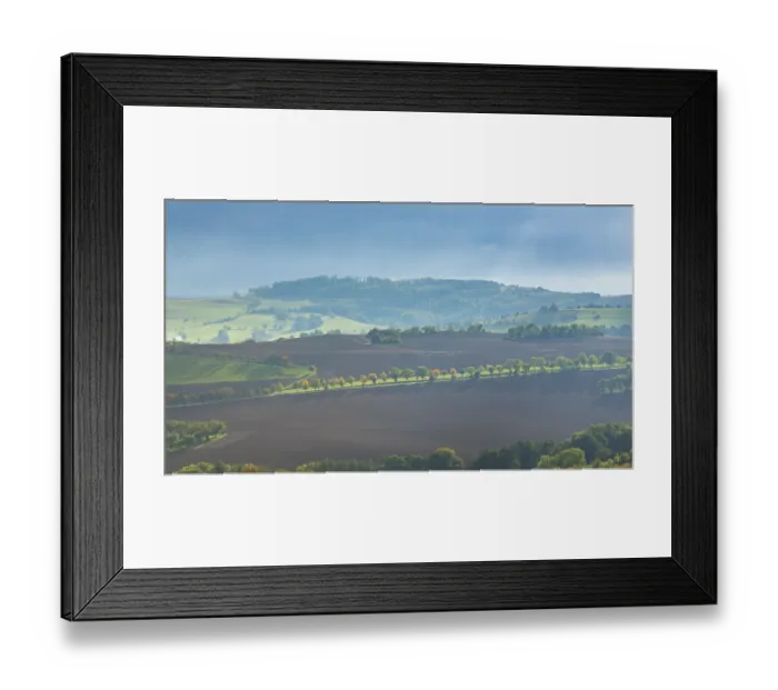 Framed Print : Autumnal field landscape near Possendorf in the Eastern Ore Mountains Framed Print : Autumnal field landscape near Possendorf in the Eastern Ore Mountains