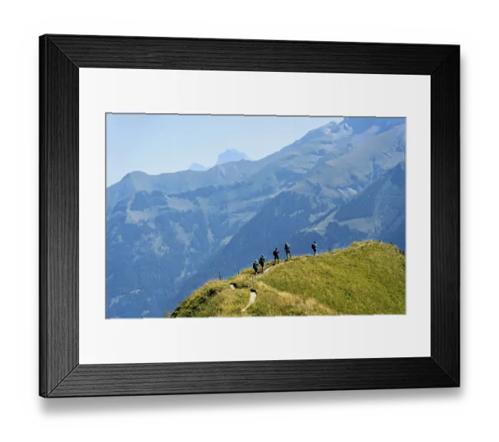 Framed Print : Hikers on the Arrete de Berroi ridge Framed Print : Hikers on the Arrete de Berroi ridge