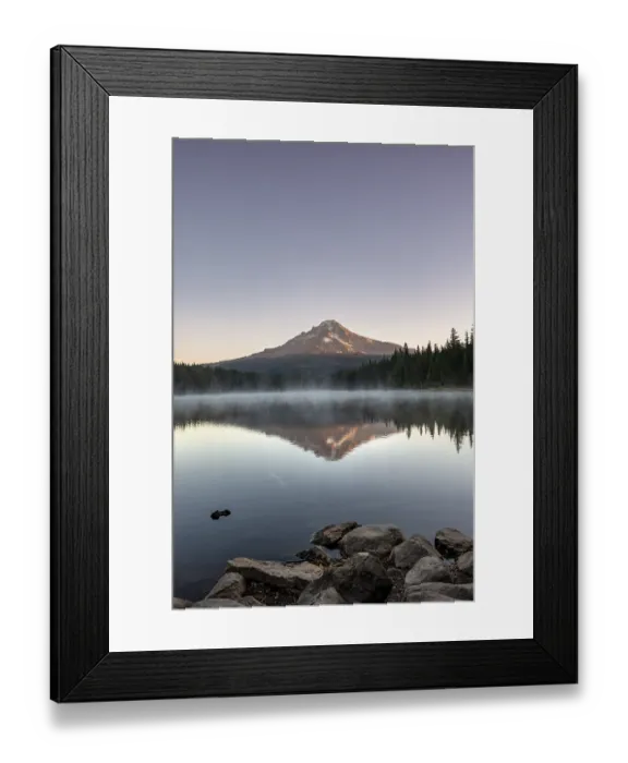 Framed Print : Reflection of Mt Hood volcano in Trillium Lake