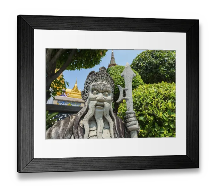 Framed Print : Fearsome stone palace guard, Chinese statue