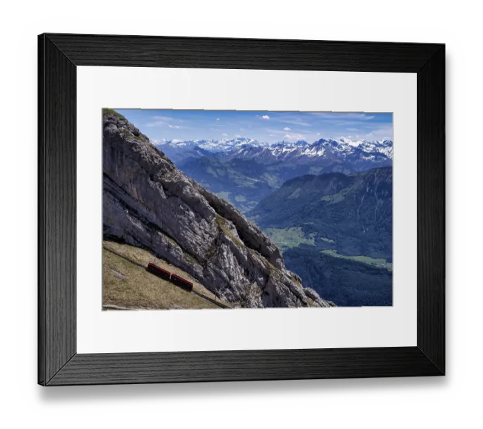 Framed Print : Pilatus railway, steepest cogwheel railway in the world from Alpnach to the Pilatus