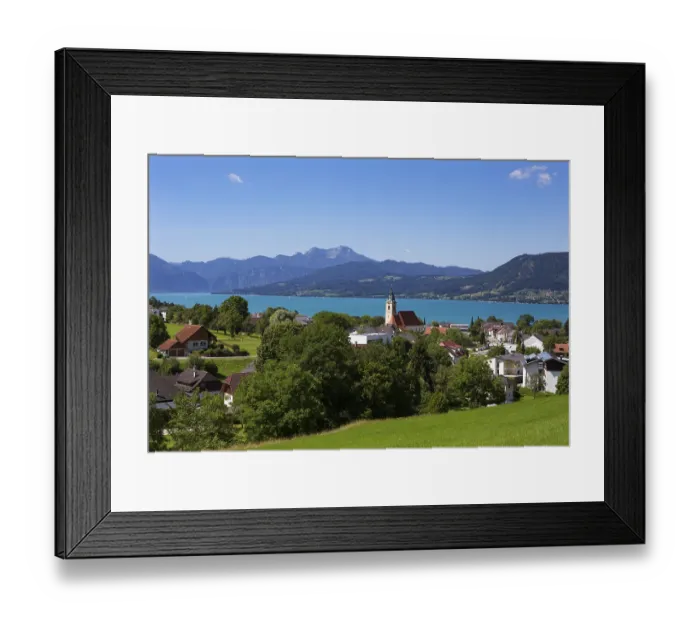 Framed Print : Weyregg am Attersee with Schafberg Framed Print : Weyregg am Attersee with Schafberg
