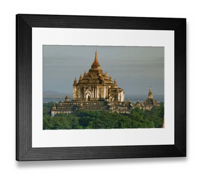 Framed Print : White pagoda in the temples of Bagan