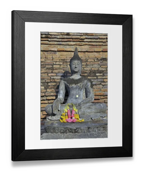 Framed Print : Buddha statue, Bhumispara-mudra
