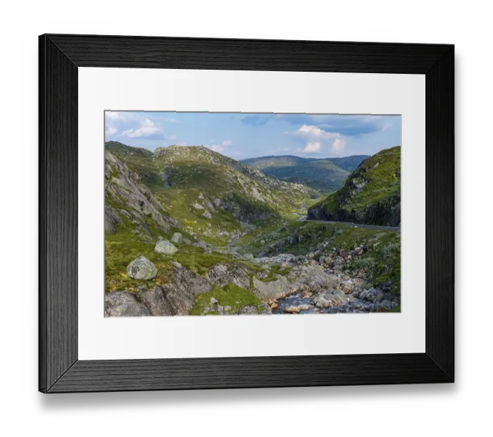 Framed Print : Mountain scenery above Lystrefjord, Norway, Europe