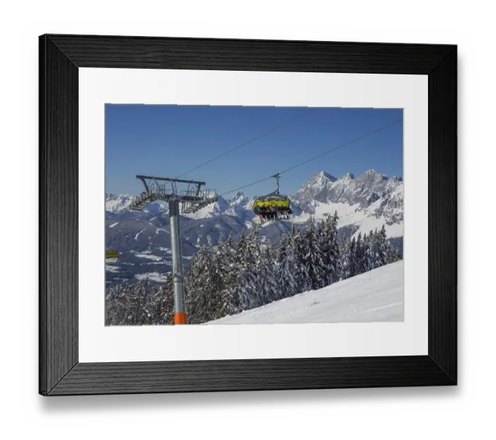 Framed Print : Ski area Planai with view to the Dachstein massif