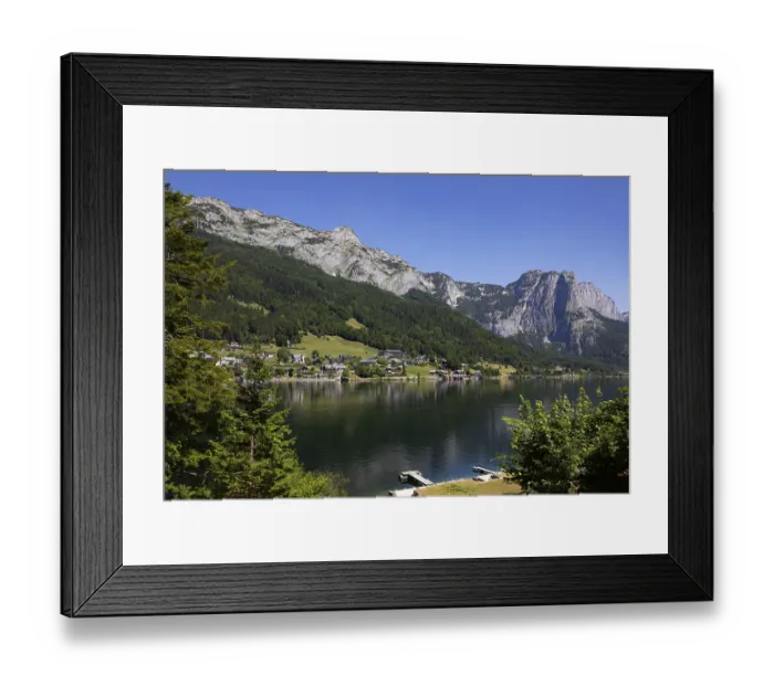 Framed Print : Grundlsee with village Grundlsee