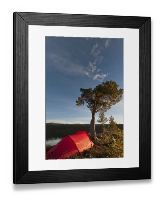 Framed Print : Tent at Lake Gutulisjoen, Gutulia National Park