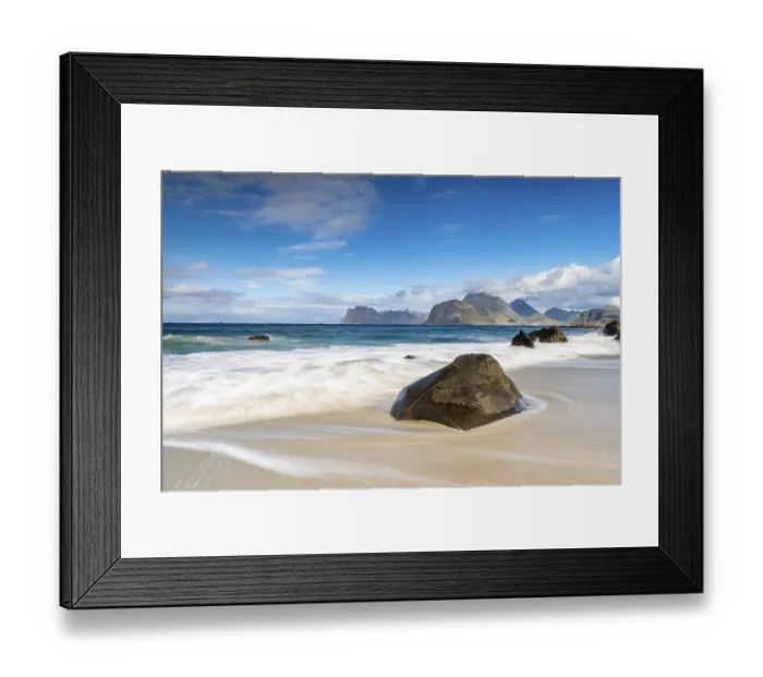 Framed Print : Beach near Myrland, Lofoten, Nordland Framed Print : Beach near Myrland, Lofoten, Nordland