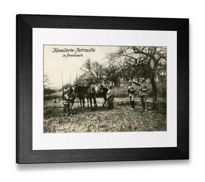 Framed Print : Cavalry patrol in France, 1914 - 1918