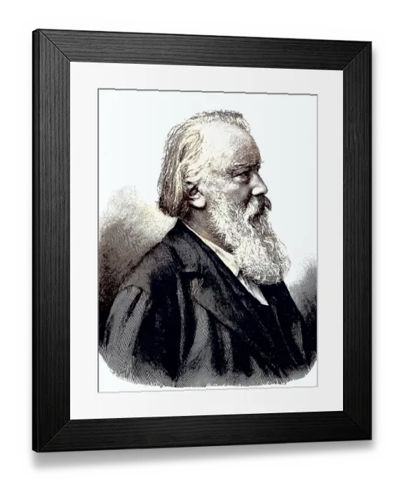 Framed Print : Johannes Brahms, 1833, 1897, a German composer