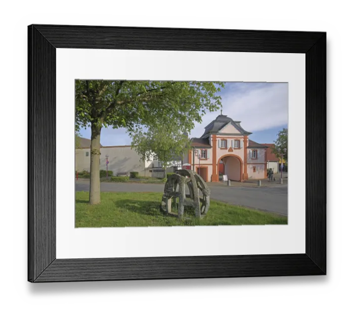 Framed Print : Historic Kerzenheim gate built in 1776 and sculpture Gewaechs Stephan Voigtlaender 2007 Framed Print : Historic Kerzenheim gate built in 1776 and sculpture Gewaechs Stephan Voigtlaender 2007