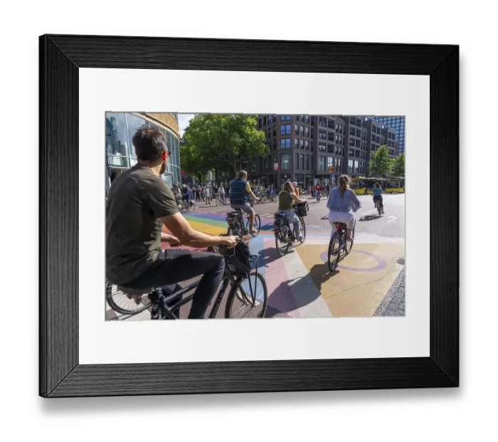 Framed Print : Central cycle path along the Vredenburg