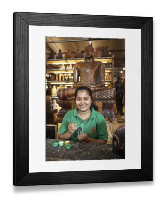 Framed Print : Sri Lankan woman painting a wooden ball Framed Print : Sri Lankan woman painting a wooden ball