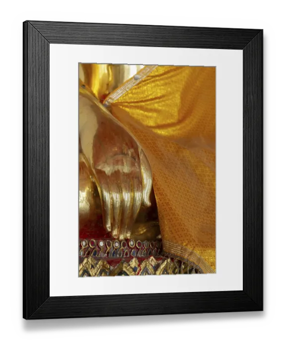Framed Print : Gilded Buddha statue, Bhumispara-mudra
