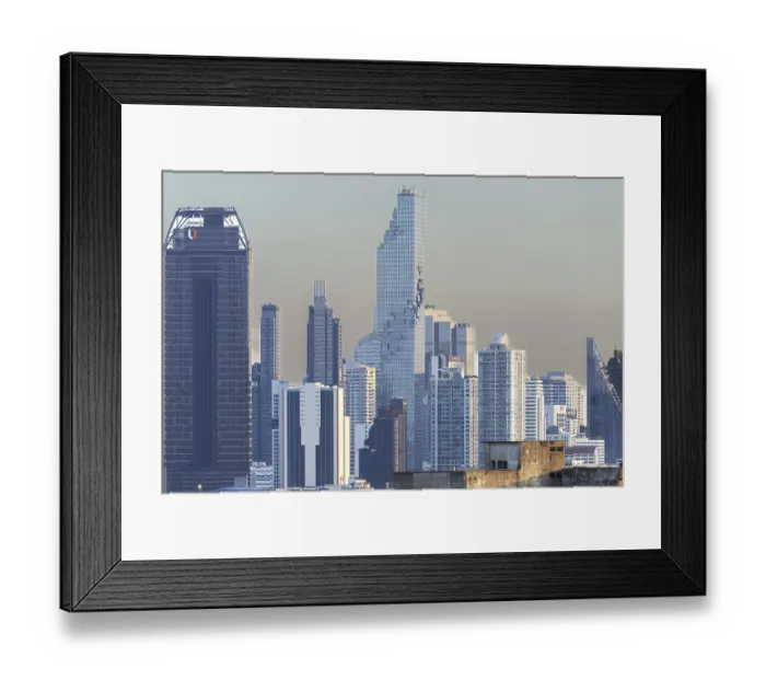 Framed Print : Panorama from Golden Mount, skyline of Bangkok
