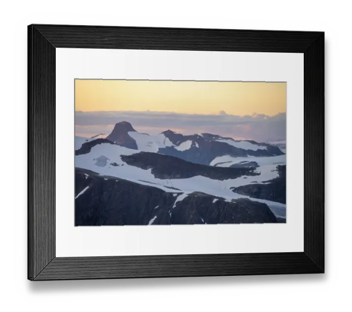 Framed Print : Abendstimmung, Gletscher und Berge im Jostedalsbreen-Nationalpark
