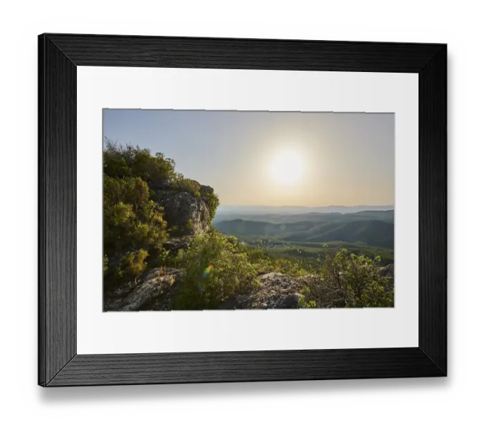 Framed Print : View from Mount 'La Talaia del Montmell' at evening