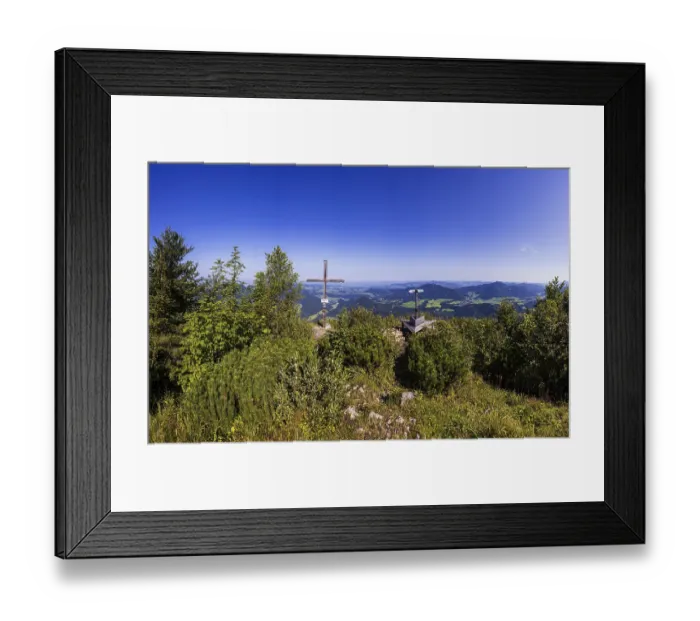 Framed Print : Drone image, summit cross on the Ochsenberg