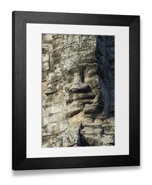 Framed Print : Giant stone-carved face of the Bodhisattva Lokeshvara Framed Print : Giant stone-carved face of the Bodhisattva Lokeshvara