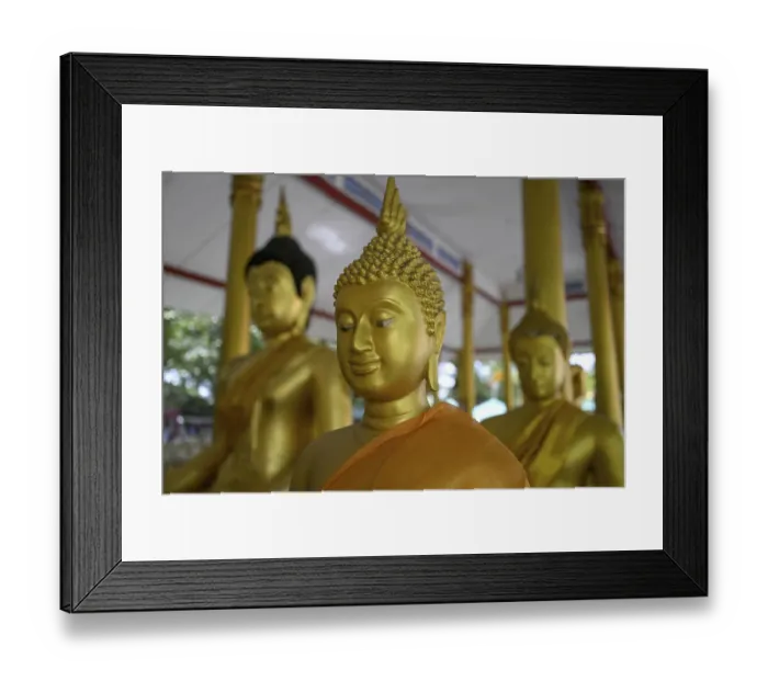 Framed Print : Golden Buddhas, Wat Saphan, temple