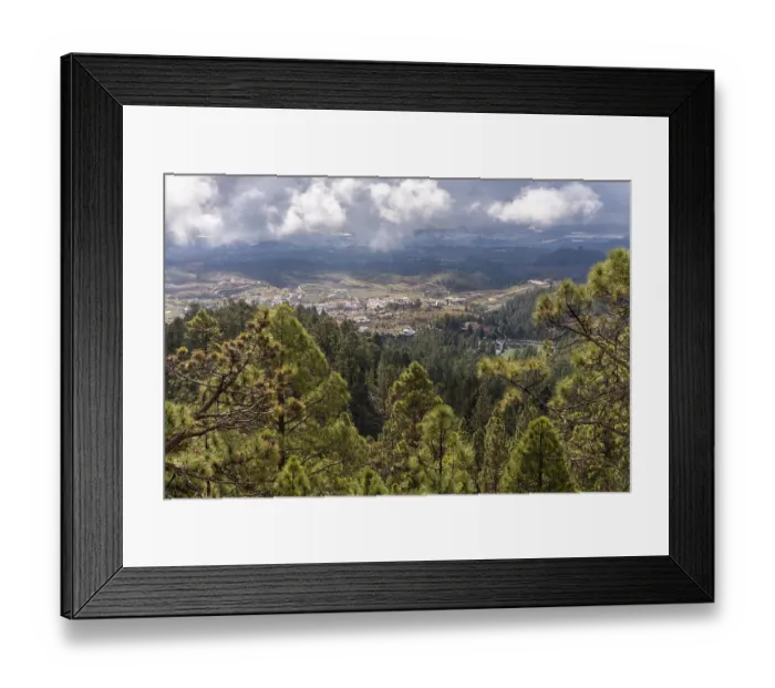 Framed Print : View over pine forest to landscape in the south of Tenerife Framed Print : View over pine forest to landscape in the south of Tenerife