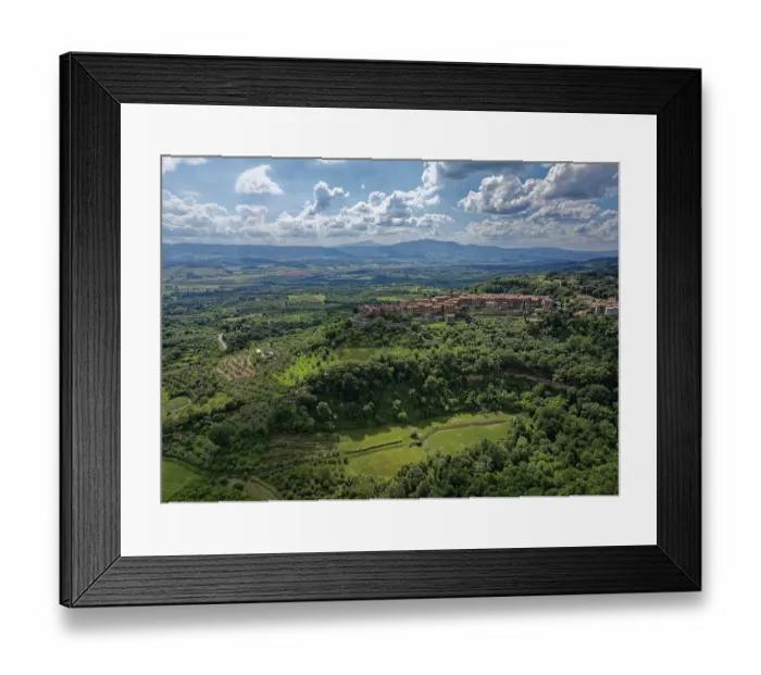 Framed Print : Aerial view of the landscape around Monteleone d'Orvieto