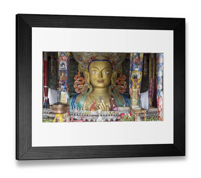 Framed Print : Buddha statue, Maitreya, Yellow Hat Monastery Tikse Framed Print : Buddha statue, Maitreya, Yellow Hat Monastery Tikse
