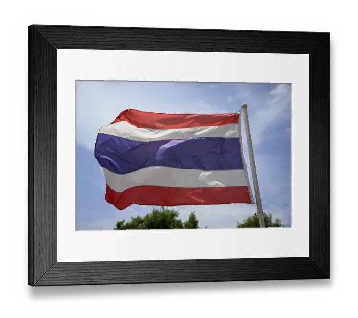 Framed Print : Thai flag in front of the Grand Palace