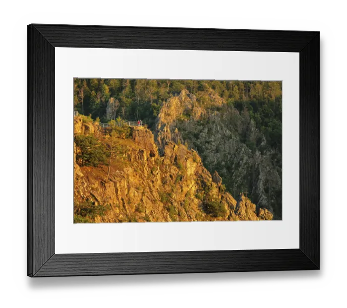 Framed Print : Viewing platform on the Rosstrappe above the Bode Valley Framed Print : Viewing platform on the Rosstrappe above the Bode Valley