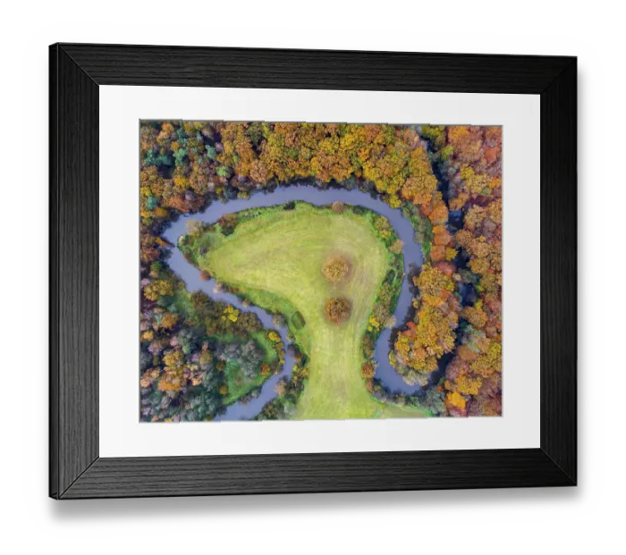 Framed Print : Aerial view of the Hunte in autumn Framed Print : Aerial view of the Hunte in autumn