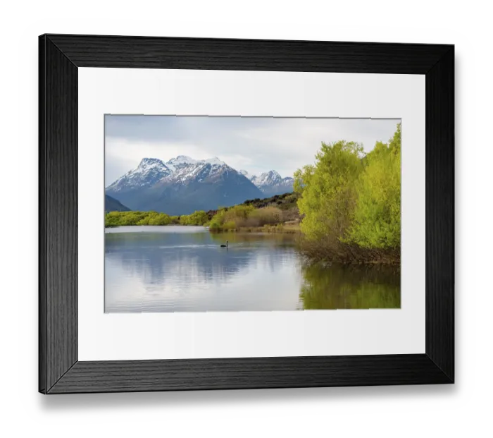 Framed Print : Glenorchy Lagoon with mountains Framed Print : Glenorchy Lagoon with mountains