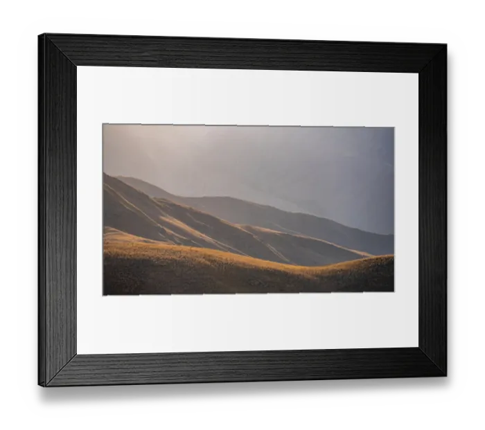 Framed Print : Mountain landscape detail in the evening light