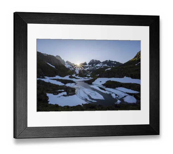 Framed Print : Sun over lake Isvatnet with ice Framed Print : Sun over lake Isvatnet with ice