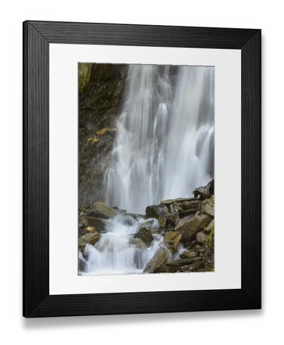 Framed Print : Flowing water at the Gartel waterfall in Hohe Tauern National Park