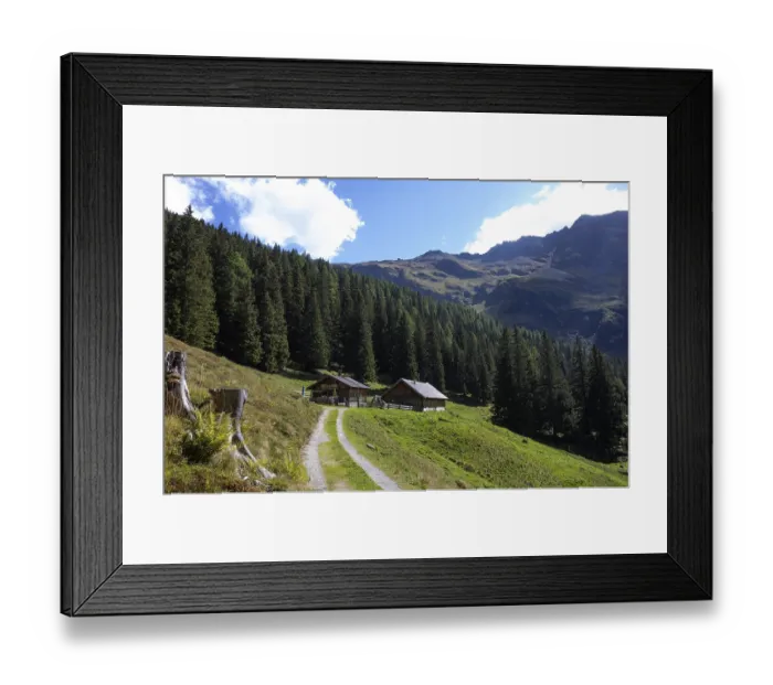 Framed Print : Hiking trail to the Erlehenalm