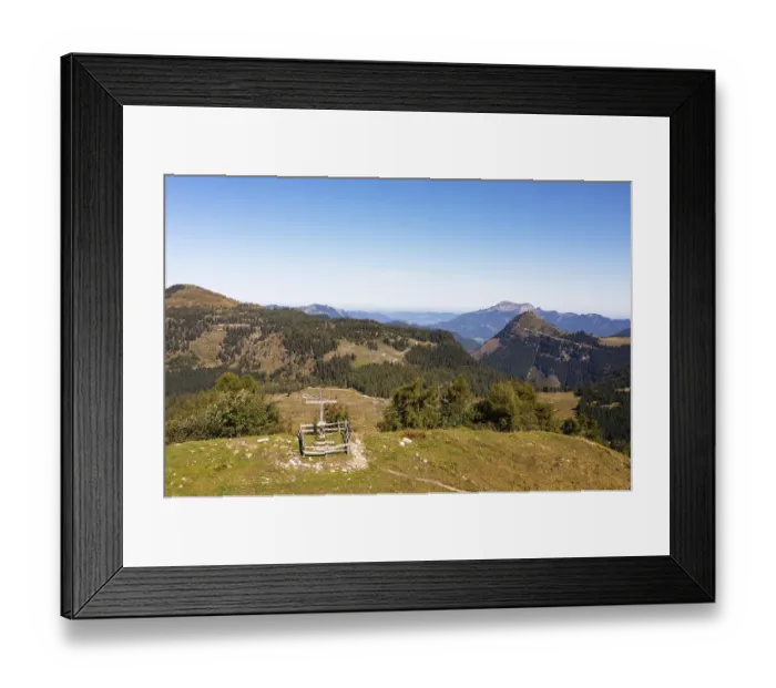 Framed Print : Drone image, summit cross on the Labenberg Framed Print : Drone image, summit cross on the Labenberg