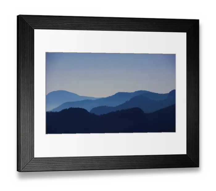 Framed Print : Morning atmosphere, mountain silhouette on the Postalm