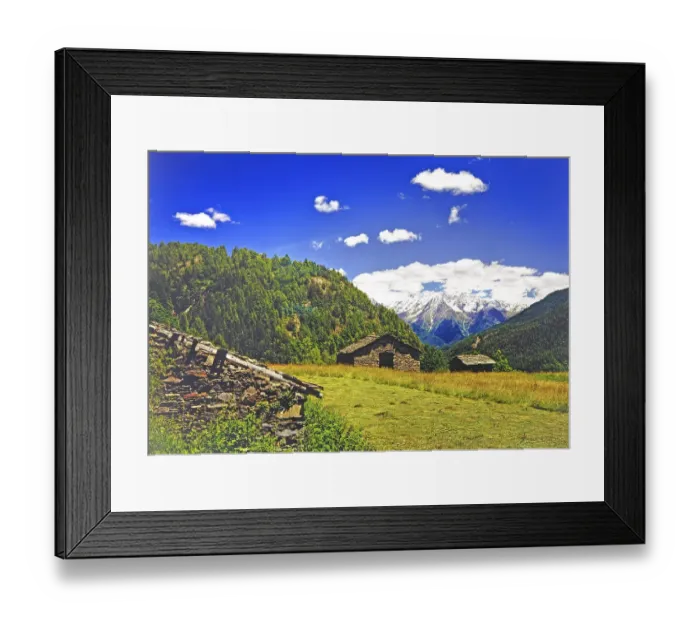Framed Print : Shelter, summer, Alpine foothills