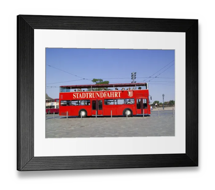 Framed Print : Numerous companies offer city tours in Dresden with a wide variety of vehicles