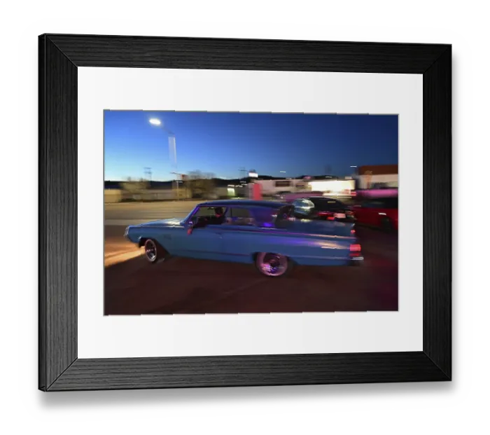Framed Print : A 1964 Mercury Monterey turns onto Route 66 in the evening light Framed Print : A 1964 Mercury Monterey turns onto Route 66 in the evening light