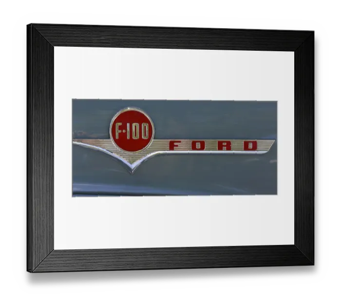 Framed Print : Nameplate Ford F 100 Pickup, V8 Framed Print : Nameplate Ford F 100 Pickup, V8