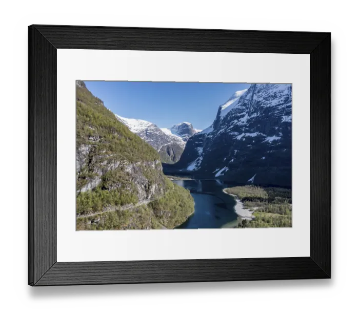 Framed Print : Aerial view of lake Lovatnet (or: Loenvatnet)