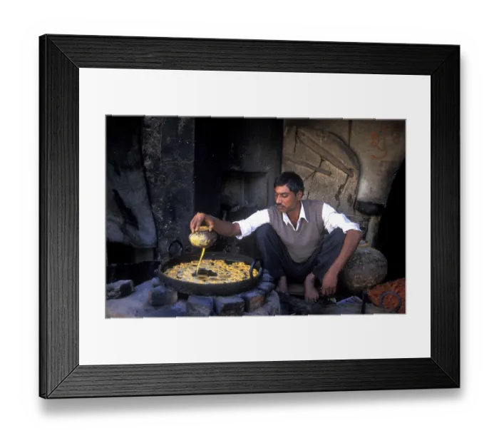 Framed Print : Oil baker preparing sweet pastries Framed Print : Oil baker preparing sweet pastries