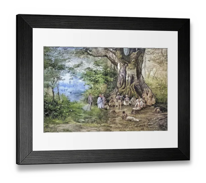 Framed Print : Palaverplatz im Walde vor der Bismarckburg in Adeliland