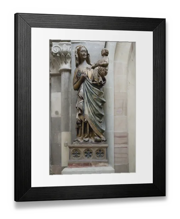 Framed Print : Magdeburg cathedral, Blessed Virgin Mary statue holding the Christ in her arms