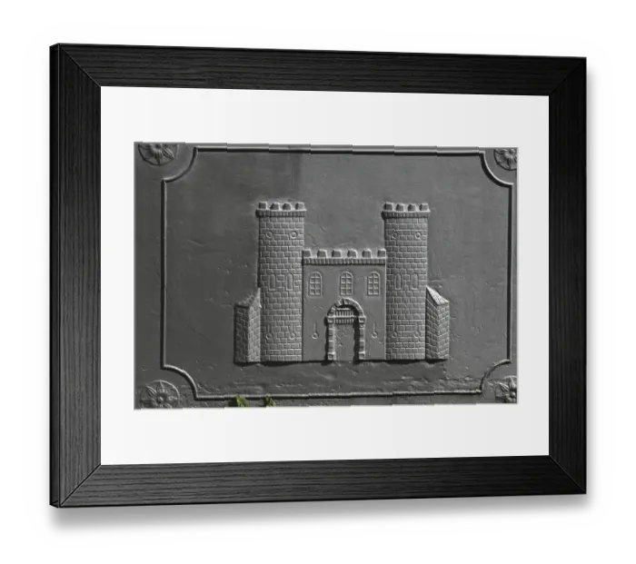 Framed Print : City coat of arms at the market fountain