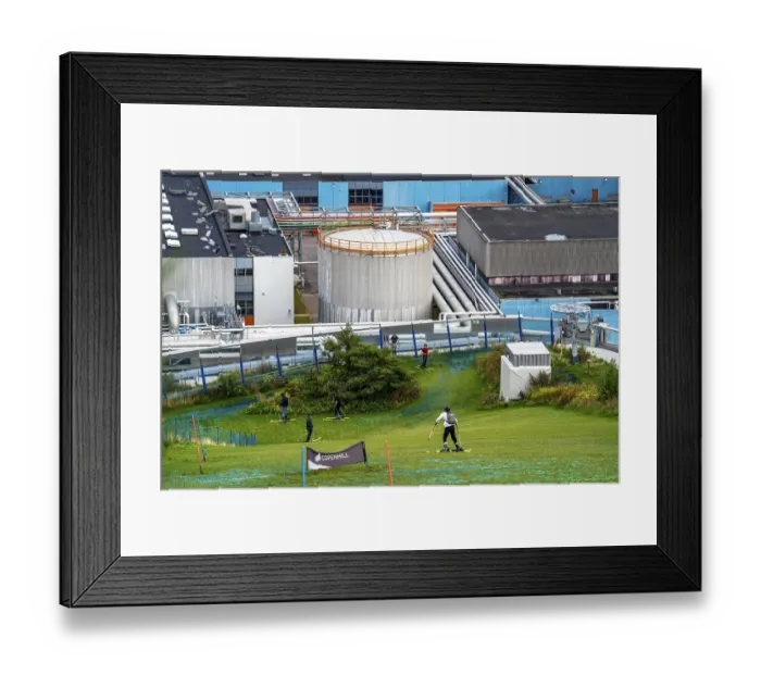 Framed Print : CopenHill, waste incineration plant and artificial ski slope