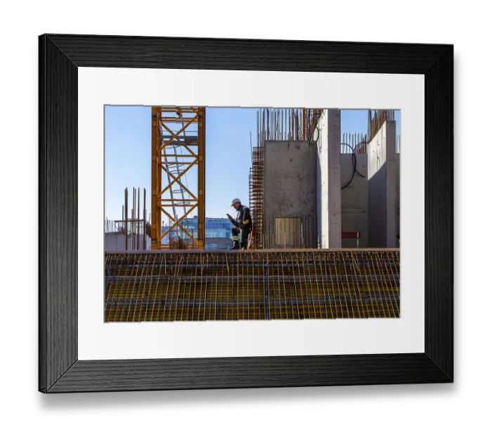 Framed Print : Construction site Neue Nationalgalerie
