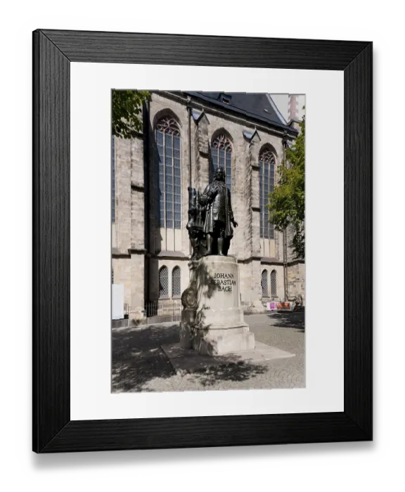 Framed Print : Leipzig New Bach Monument The New Bach Monument in Leipzig is located in St Thomas Churchyard to the south of St